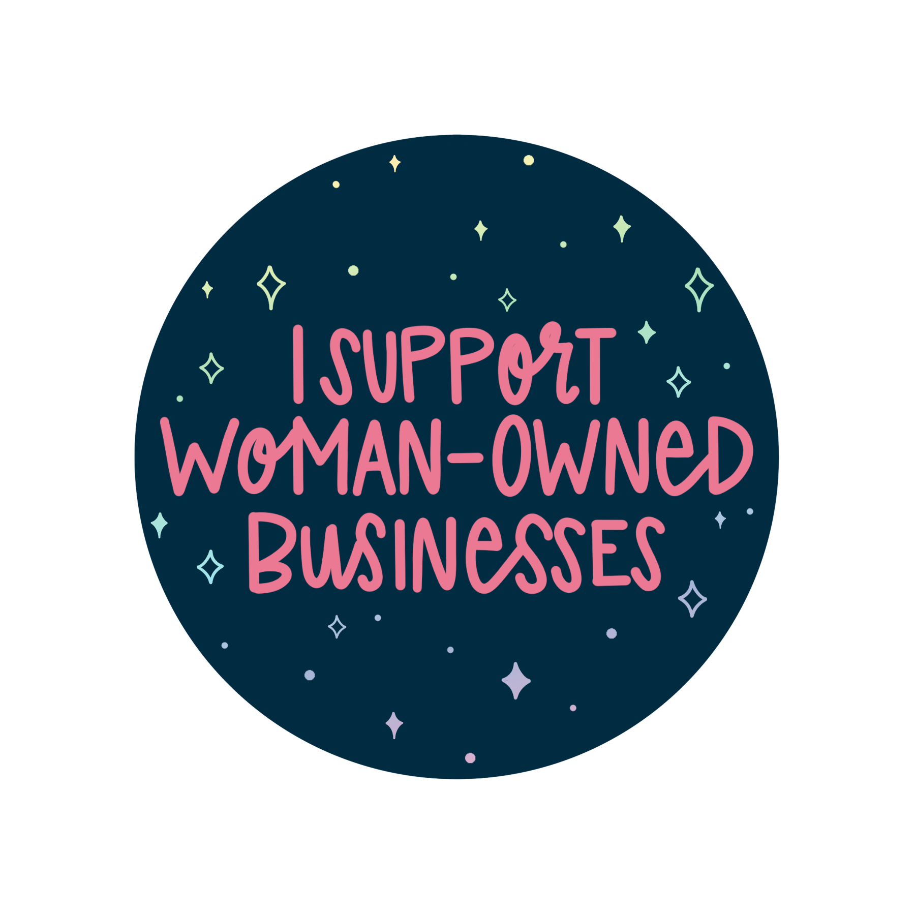 I Support Woman-Owned Businesses Holographic Sticker